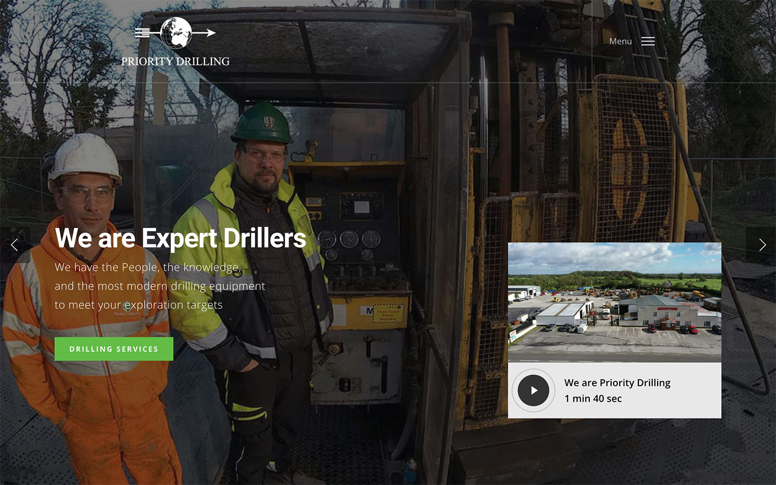 Priority Drilling Homepage Design